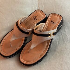 Life Stride Tan and Black Women's Sandals
